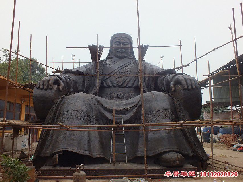 成吉思汗坐式铜雕