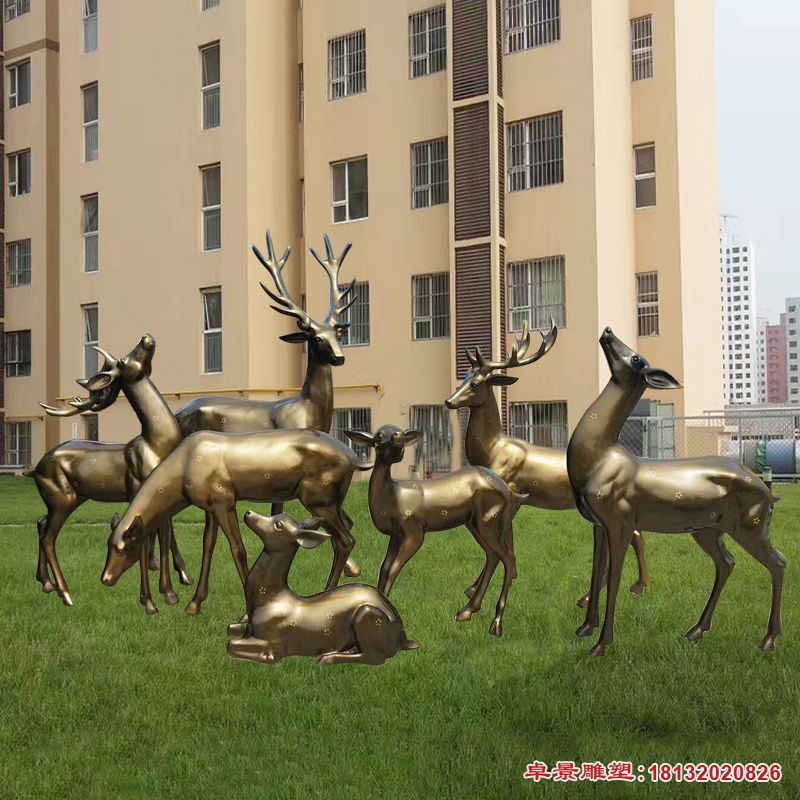 梅花鹿动物雕塑