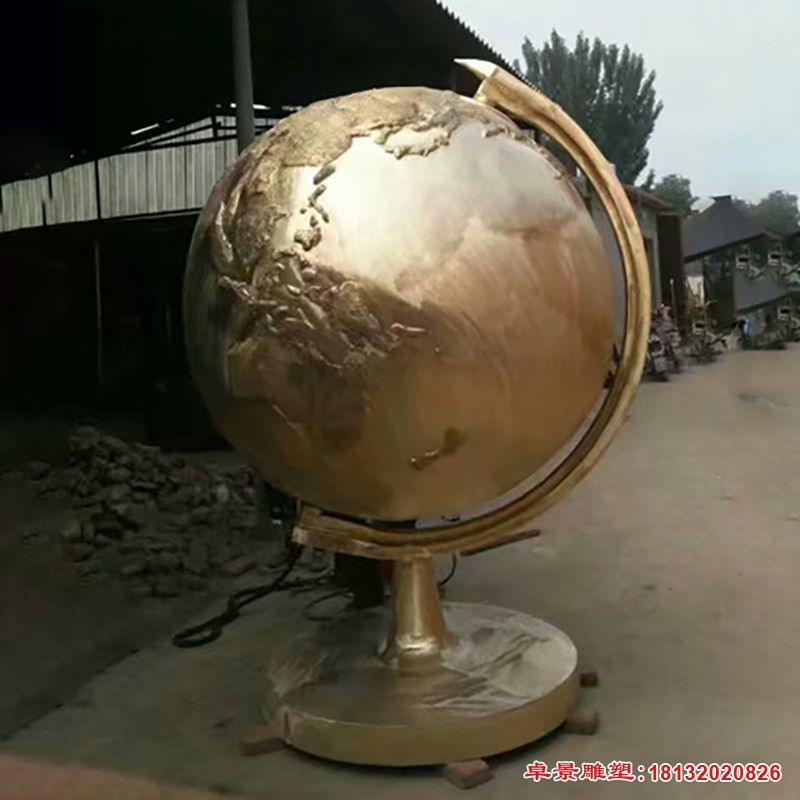 地球仪铜雕 