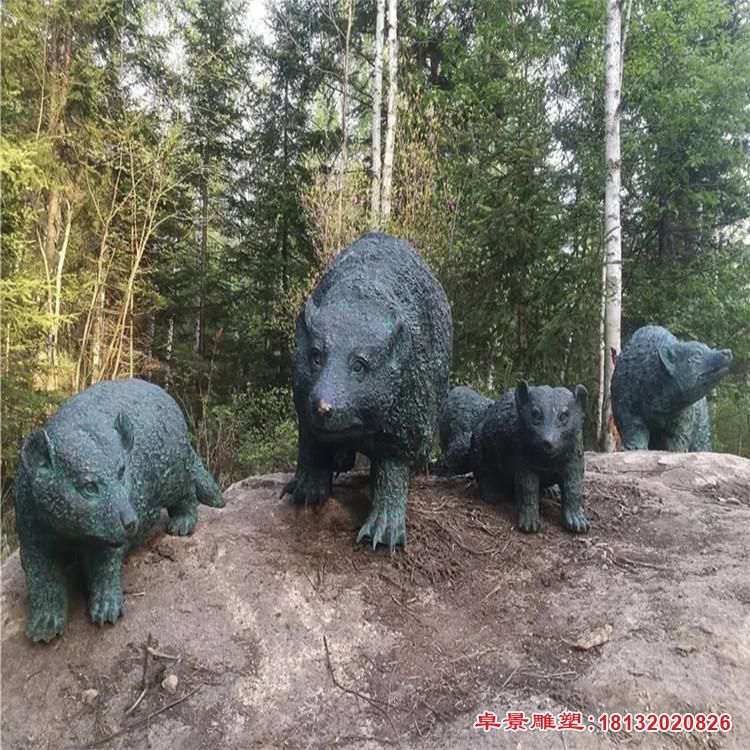 园林小熊动物铜雕