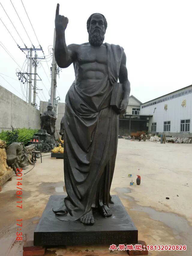 阿基米德铜雕，校园名人铜雕