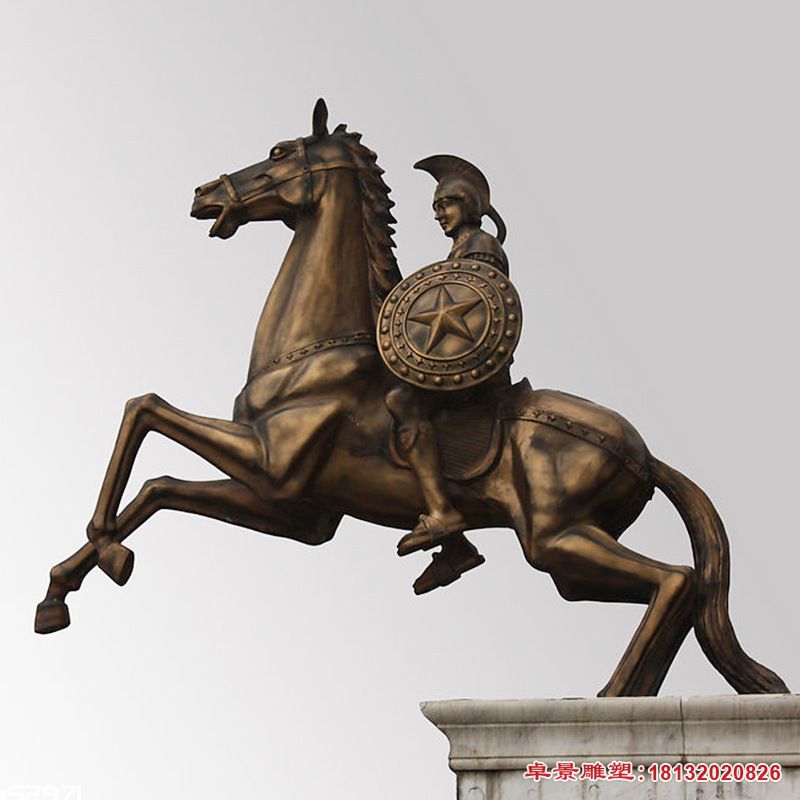 铜雕骑马人物 (2)