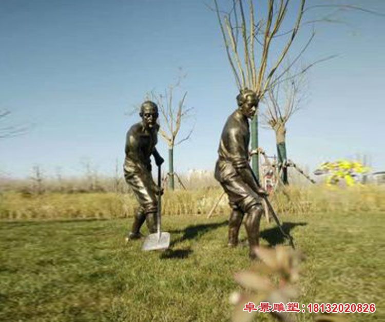 铜雕干农活人物摆件    公园人物摆件 (1)