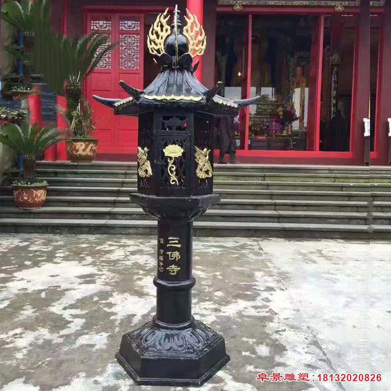 铜雕仿古灯塔雕塑摆件 4