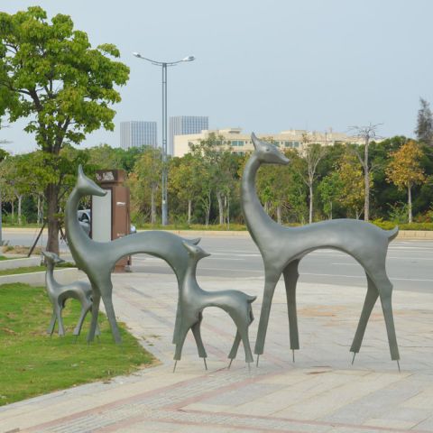 公园铜雕抽象鹿