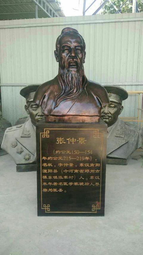 古代名医张仲景头像铜雕