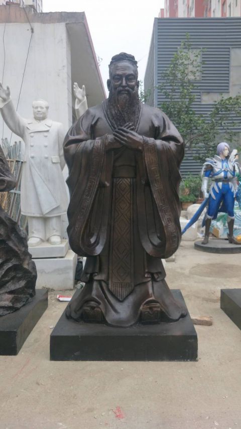古代名人孔子铜雕