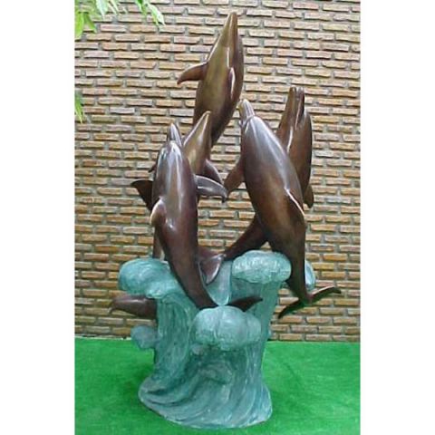 海豚嬉戏铜雕