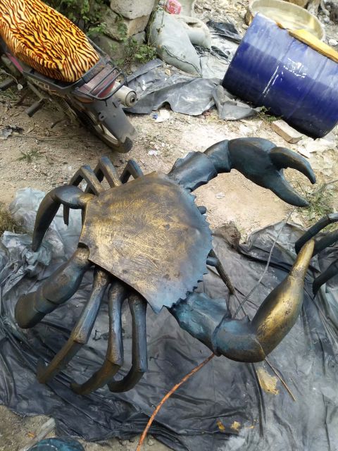 螃蟹动物铜雕
