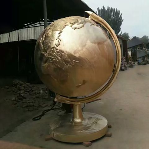 地球仪铜雕 