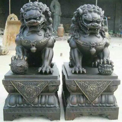 寺庙动物铜雕狮子