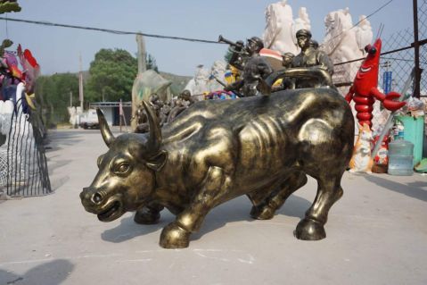 公园大型铜雕牛