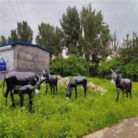 铜雕动物驴雕塑