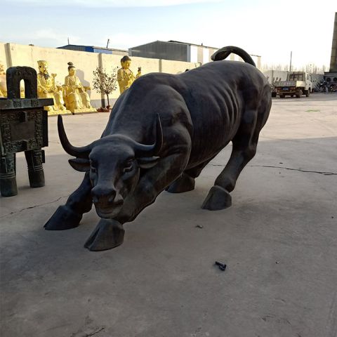 广场铸铜动物牛雕塑