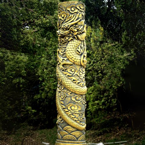 大型公园景观龙柱雕塑