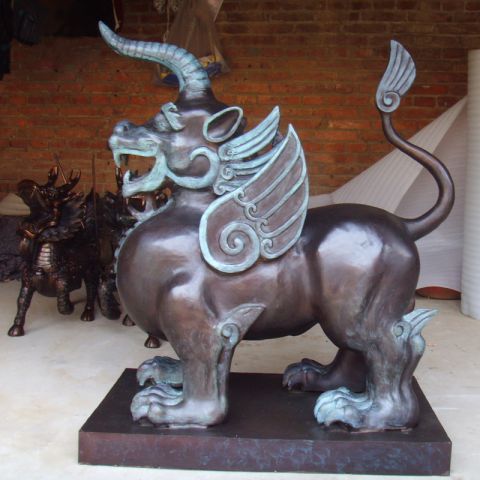 大型独角兽铜雕塑