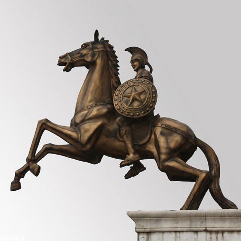 铸铜园林骑马人物雕塑