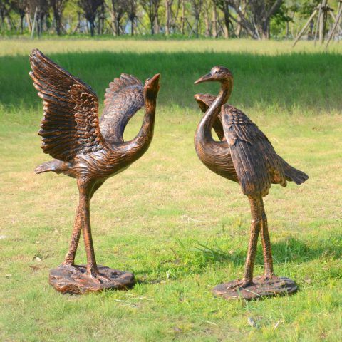 户外园林铸铜仙鹤雕塑