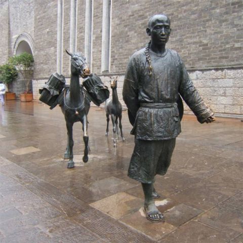 商业街铸铜民俗人物雕塑