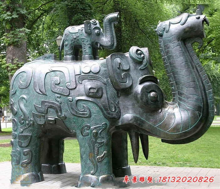 抽象大象铜雕