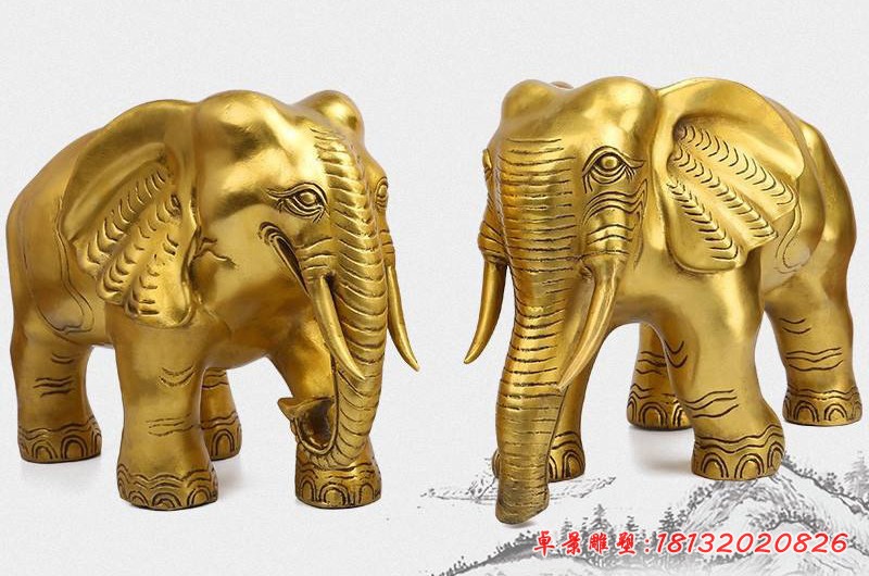 金色大象铜雕
