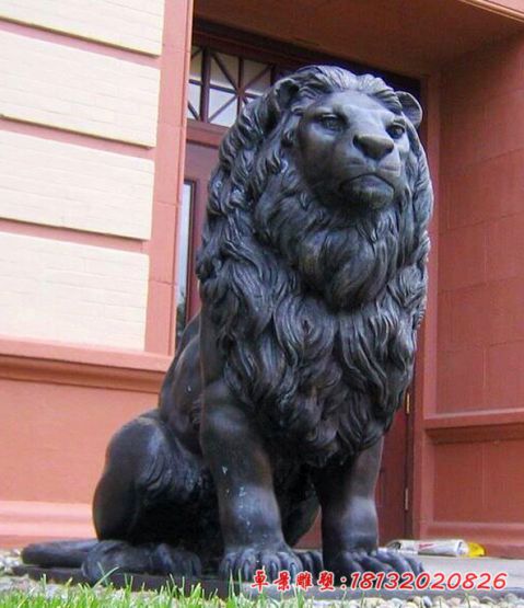 非洲狮子铜雕塑