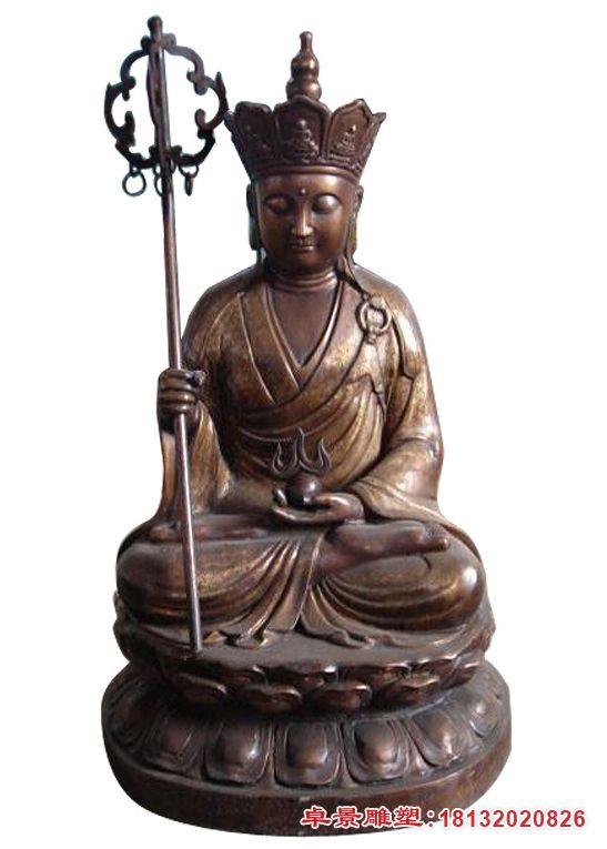 纯铜地藏王菩萨雕塑