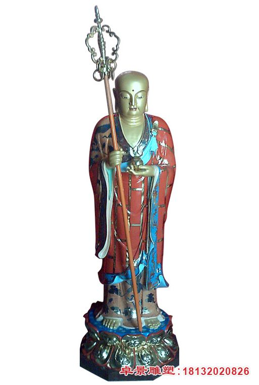 彩绘佛像-立式地藏王菩萨