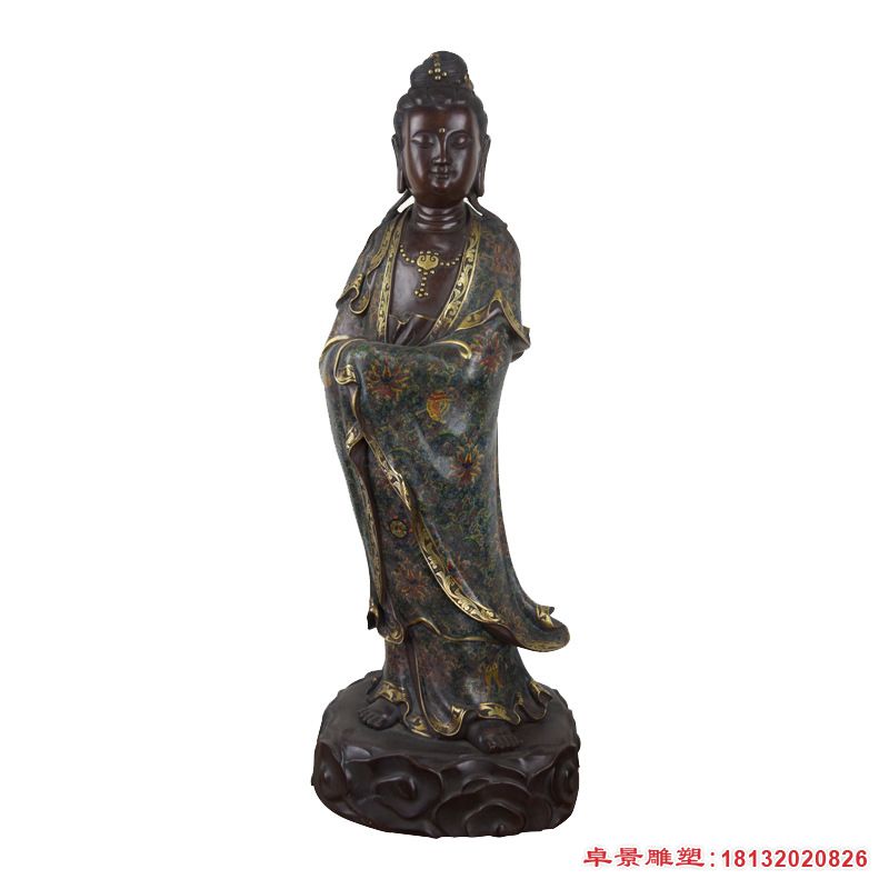 纯铜铸造观音菩萨佛像