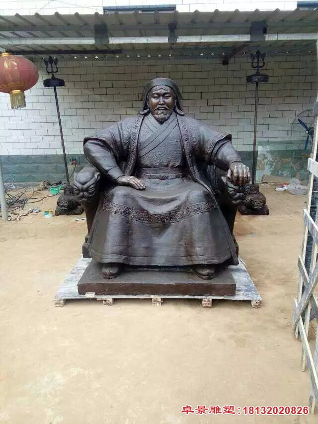 古代名人成吉思汗铜雕