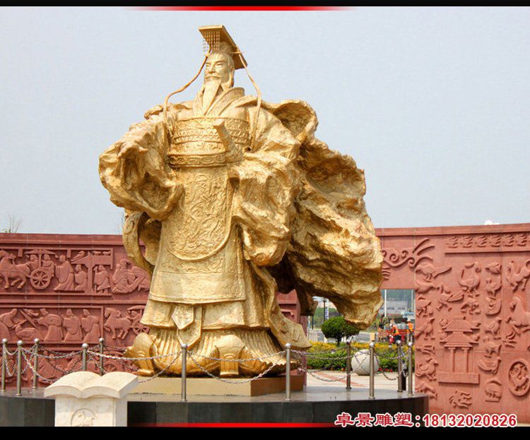 古代名人汉武帝铜雕