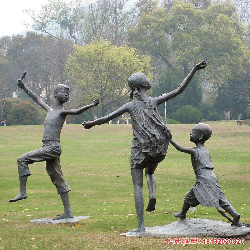 放风筝的儿童铜雕