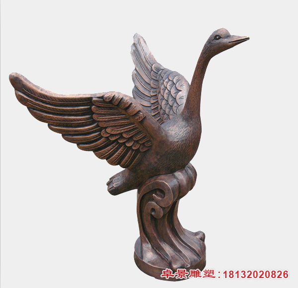 铸铜天鹅公园动物雕塑