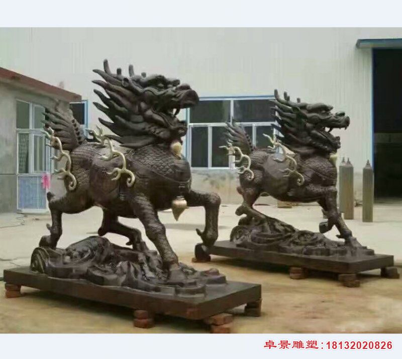 铸铜企业麒麟雕塑