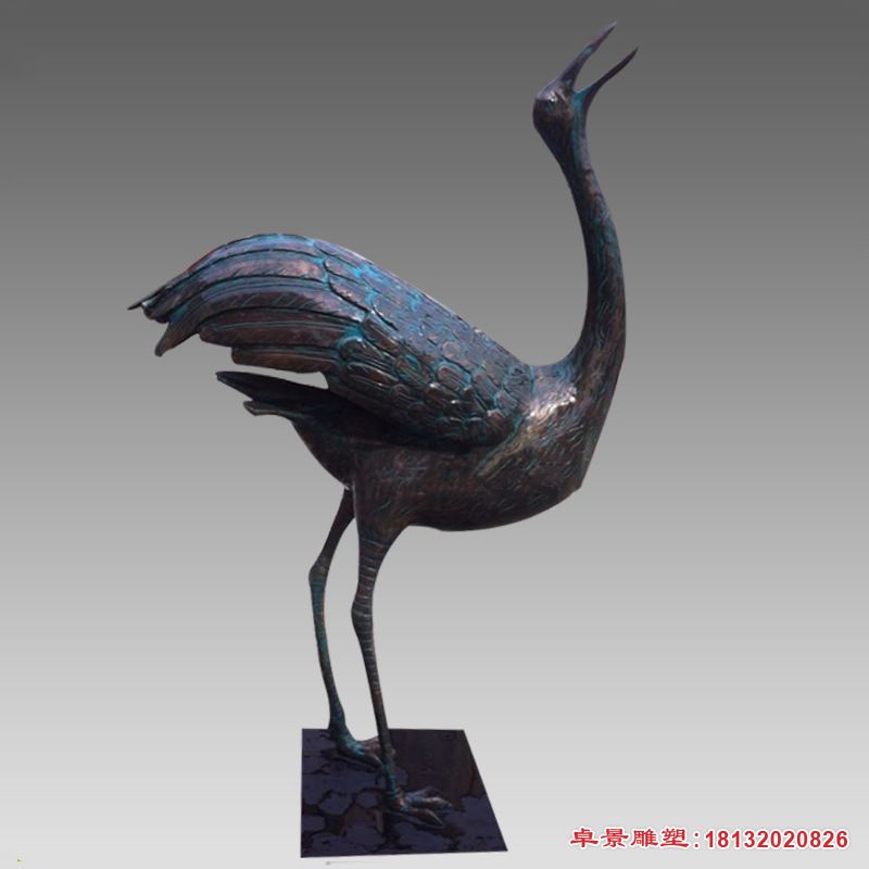 青铜仙鹤雕塑