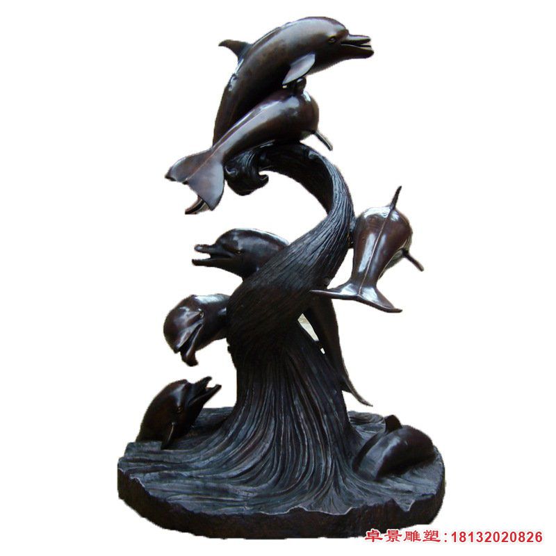 铜雕海豚喷泉