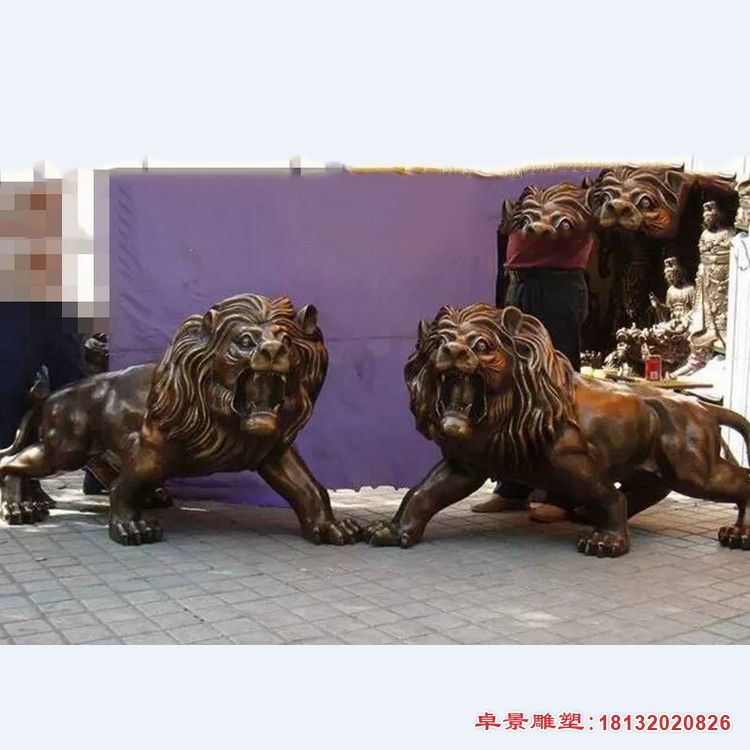 铸铜欧式狮子雕塑