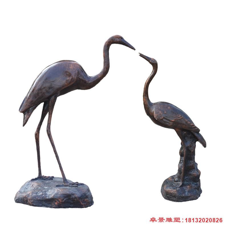 铜雕动物仙鹤 