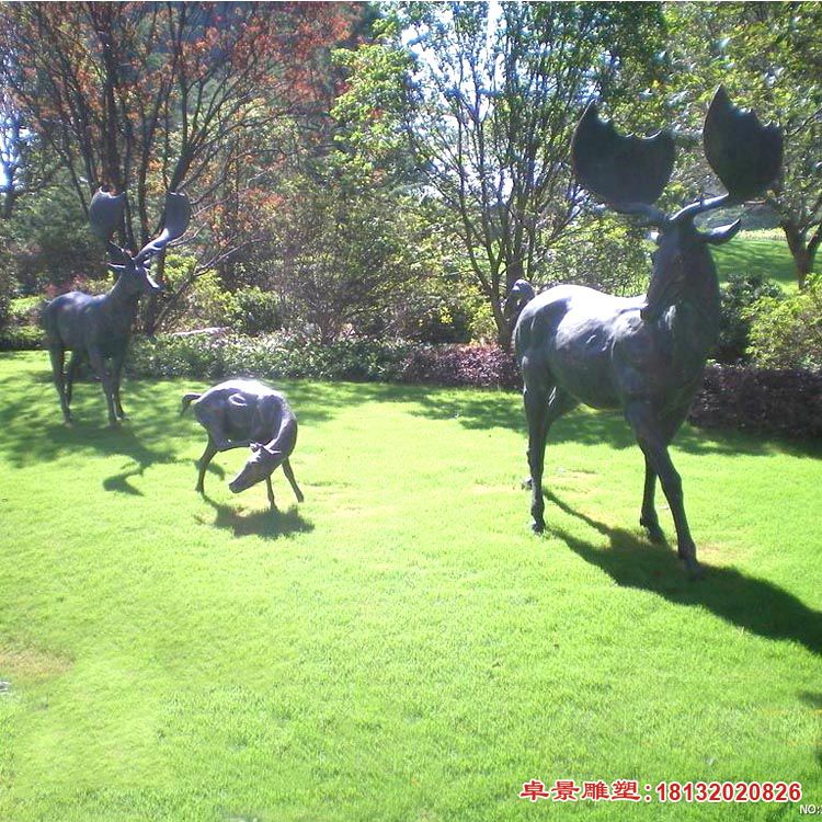 大角鹿动物铜雕