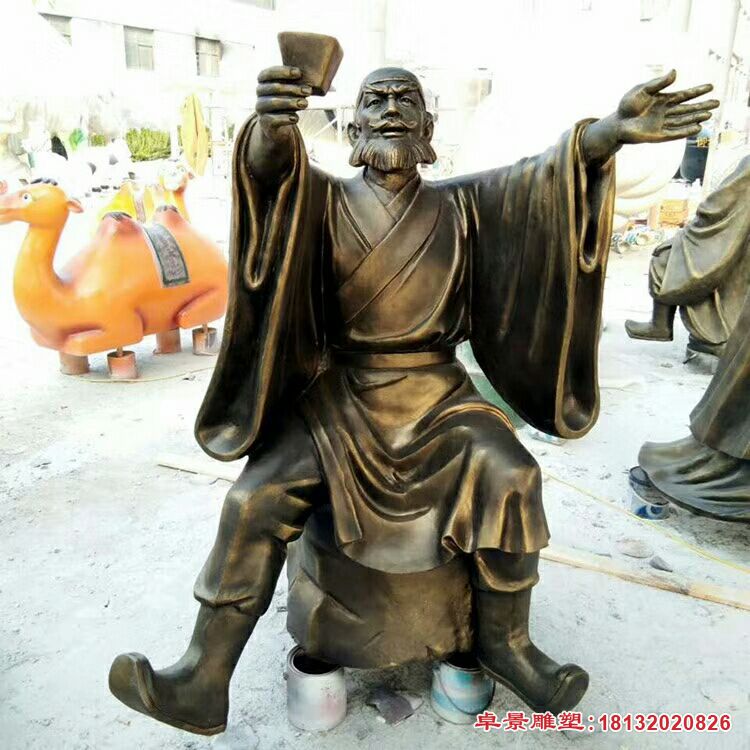 刘关张三结义古代铜雕 