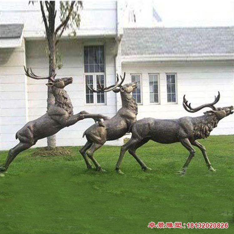 驯鹿动物铜雕