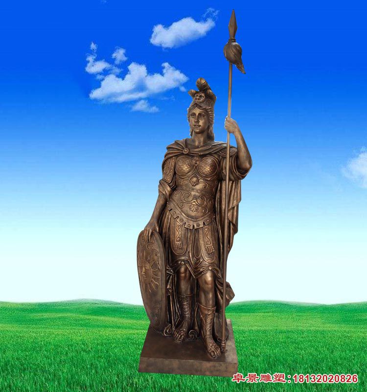 雅典娜人物铜雕