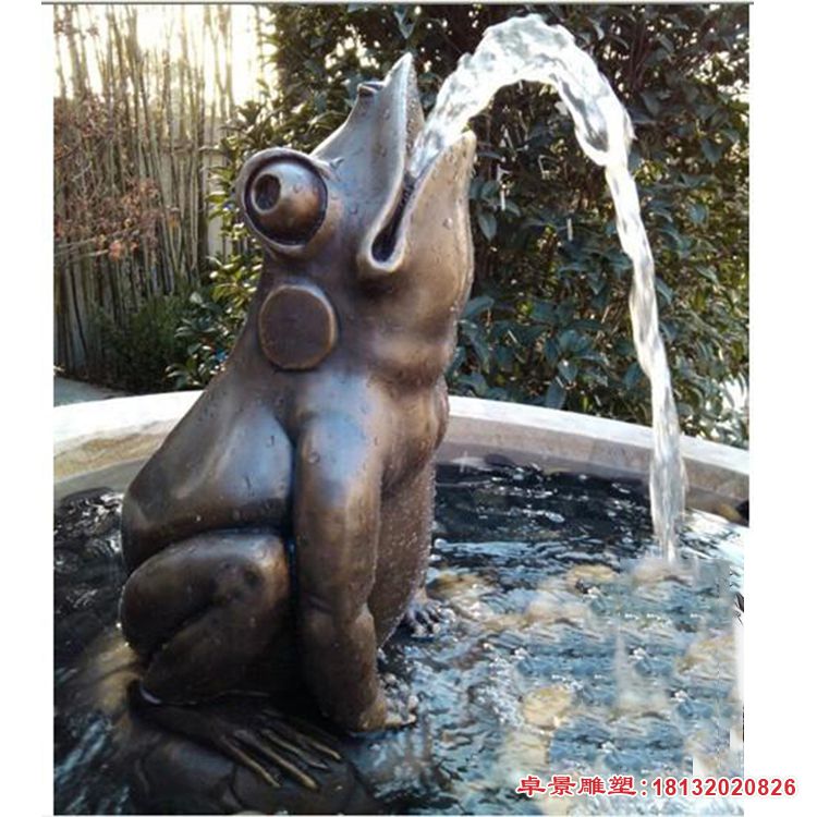 青蛙喷泉铜雕