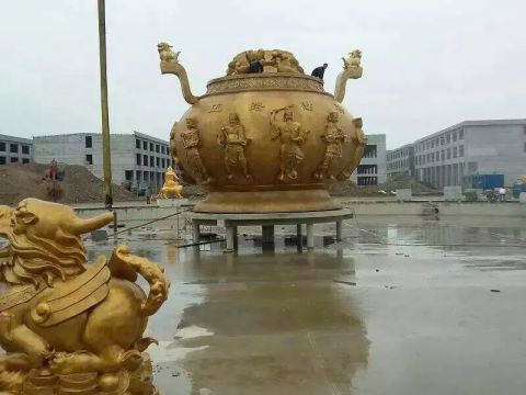 城市大型聚宝盆铜雕