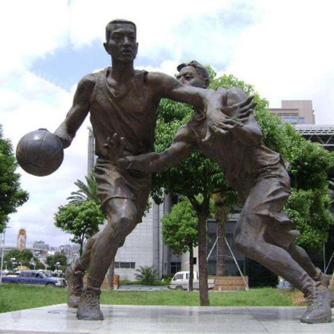 公园打篮球人物铜雕
