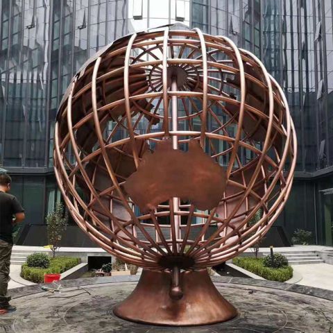铜雕企业地球仪
