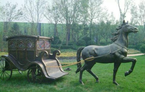 马车景观铜雕
