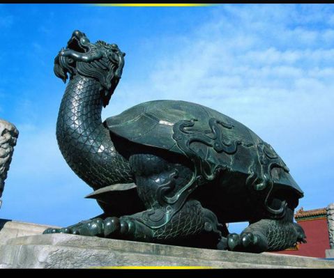 青铜龙龟雕塑