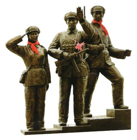解放军战士铜雕