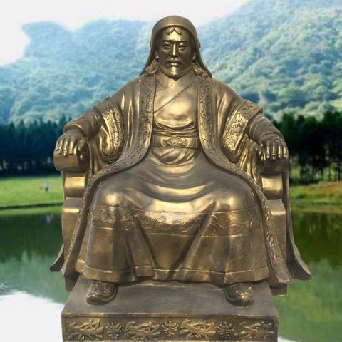 成吉思汗坐式名人铜雕